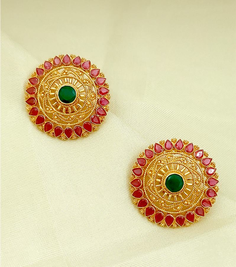Occasion-Perfect Gold Earrings with Floral Designs