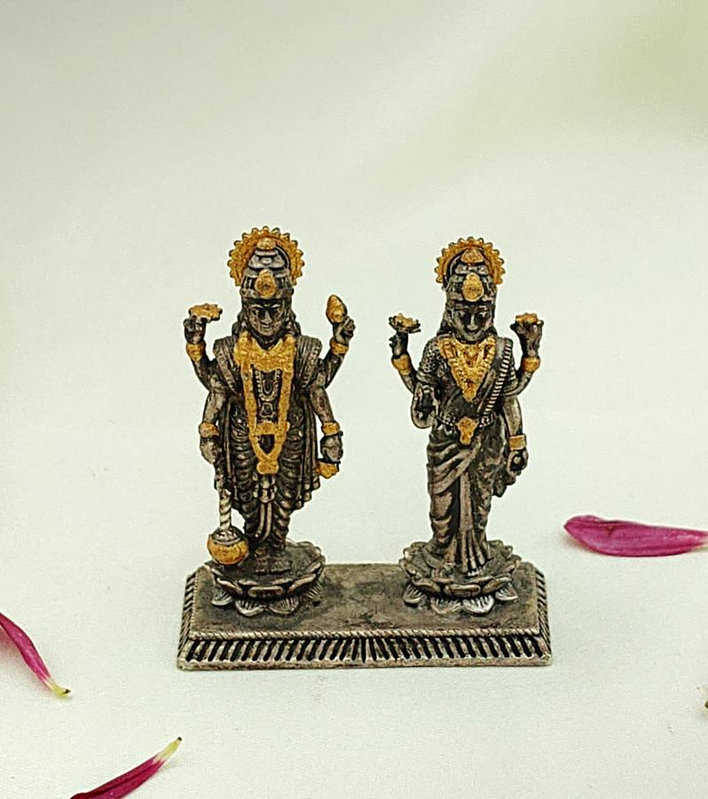 Divine Silver Lakshmi Narayan Murti