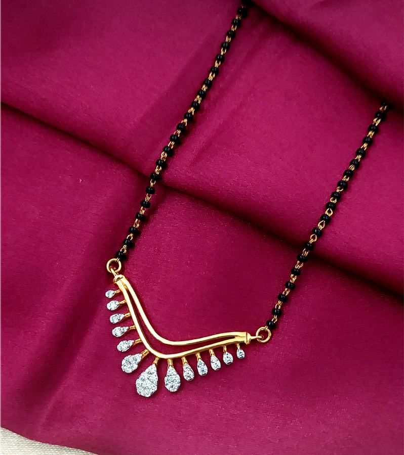 Mangalsutra & Diamond Pendant with Drop Design