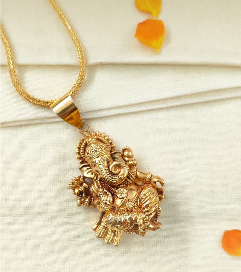 Adorable Ganesha Gold Pendant