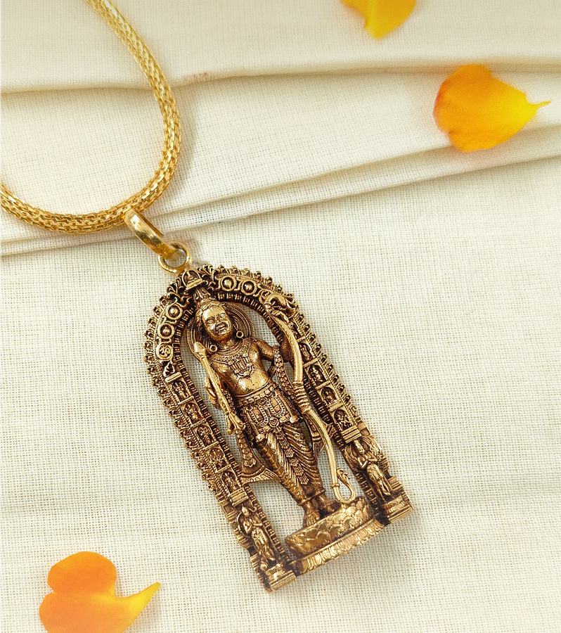 Shri Rama Gold Pendant with Beautiful Intricate Details
