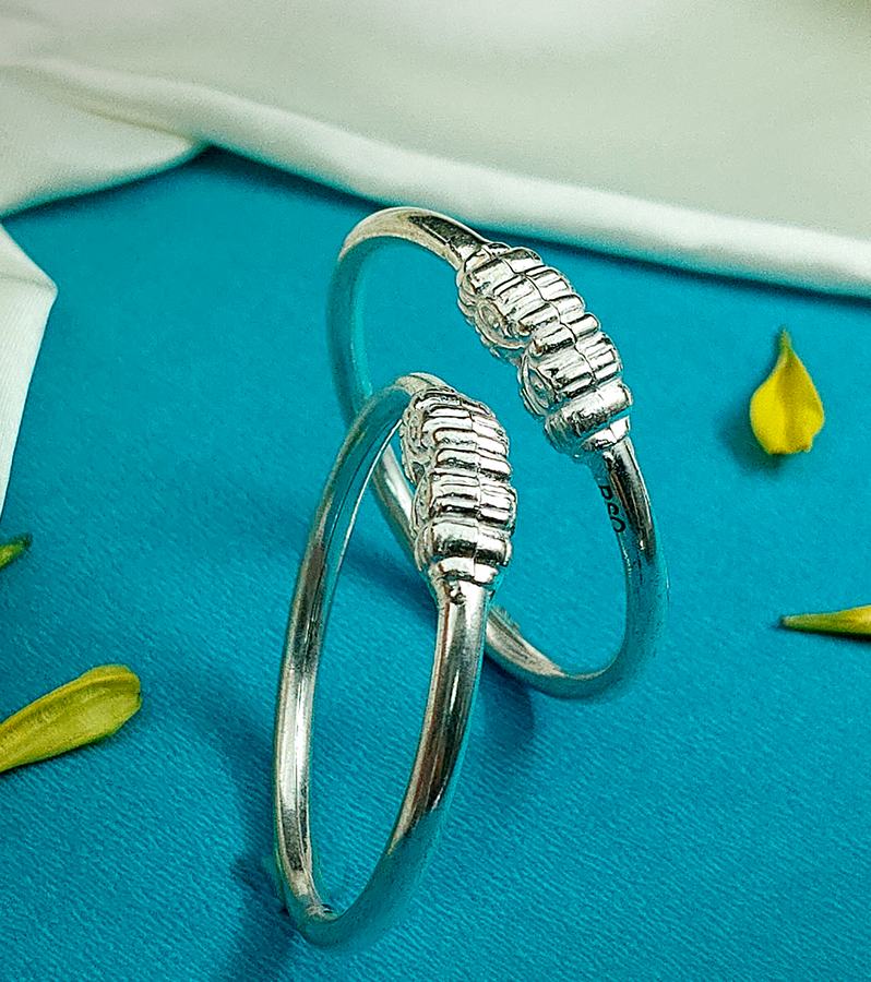 Minimalist Indian Silver Baby Kadas